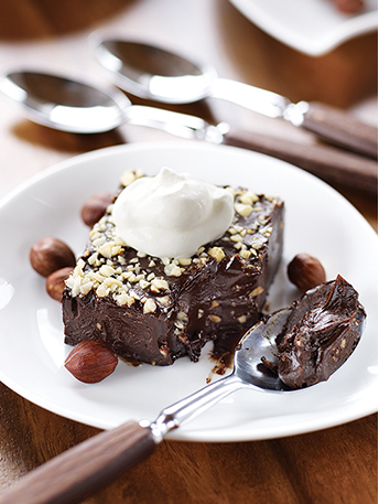 Carrés au chocolat et aux noisettes