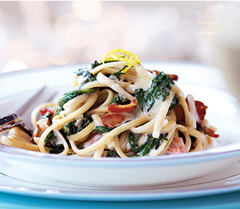 Whole-Grain Pasta With Bitter Greens and Brie Sauce