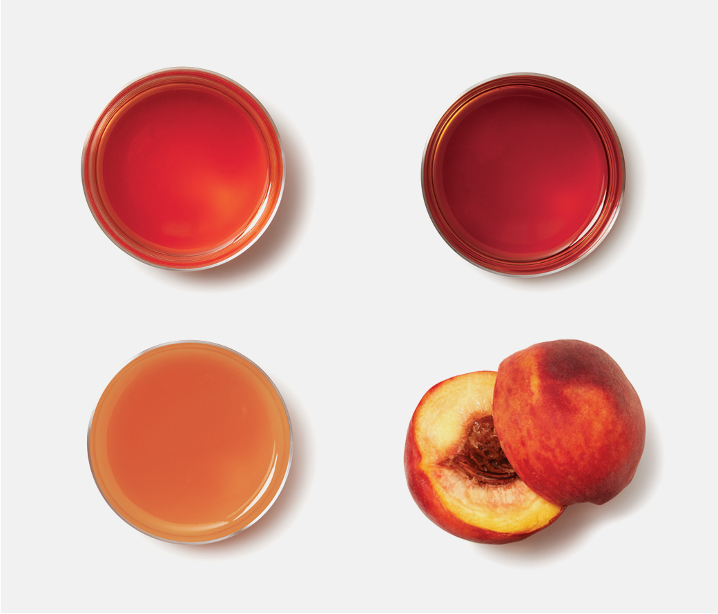 Rosé + cherry gin + peach nectar + peaches