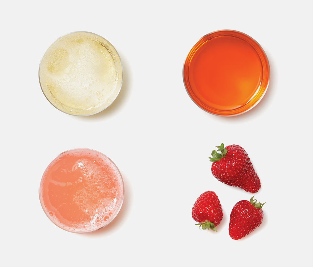 Prosecco + Aperol + grapefruit soda + strawberries