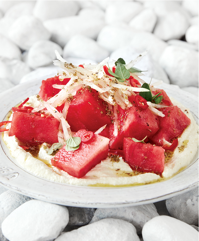 Whipped Feta, Watermelon & Radish Salad