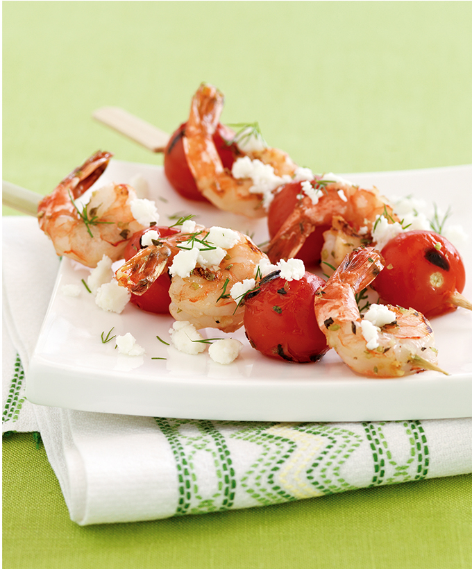 Lemon-Grilled Shrimp with Feta and Tomatoes