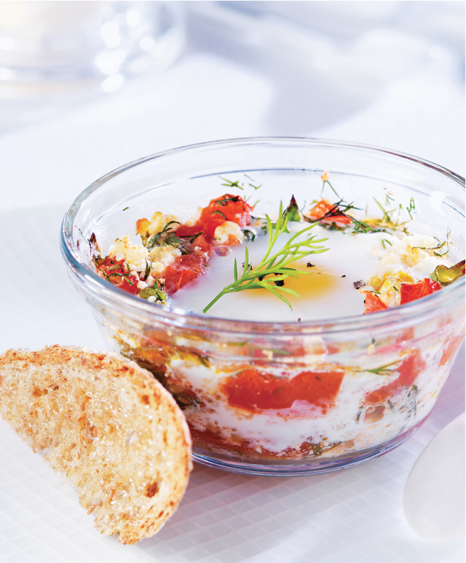 Baked Eggs with Feta & Dill