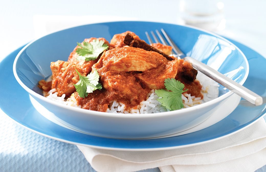 Poulet aux tomates épicé au safran