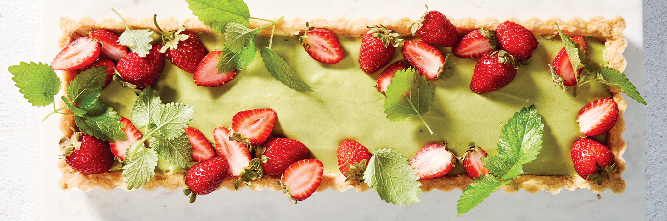 Tarte aux fraises et au matcha