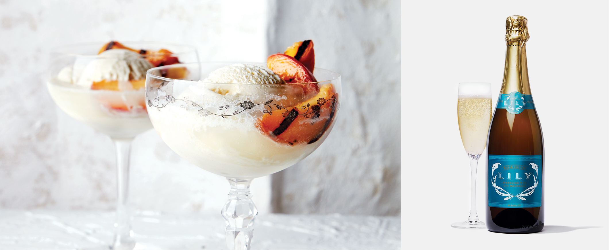 Sparkling Grilled Bellini Float