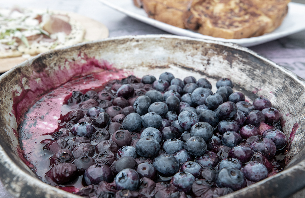 French Toast with Simmered Blueberries