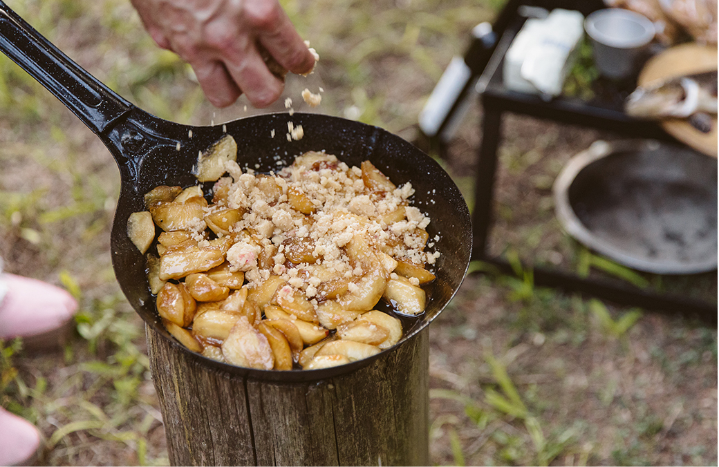 Baked Apple Crumble with Peanut Brittle