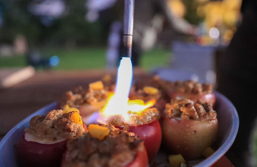 Crumble-Stuffed Baked Whole Apples