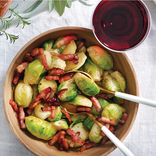 Maple Brussels Sprouts With Bacon & Sriracha