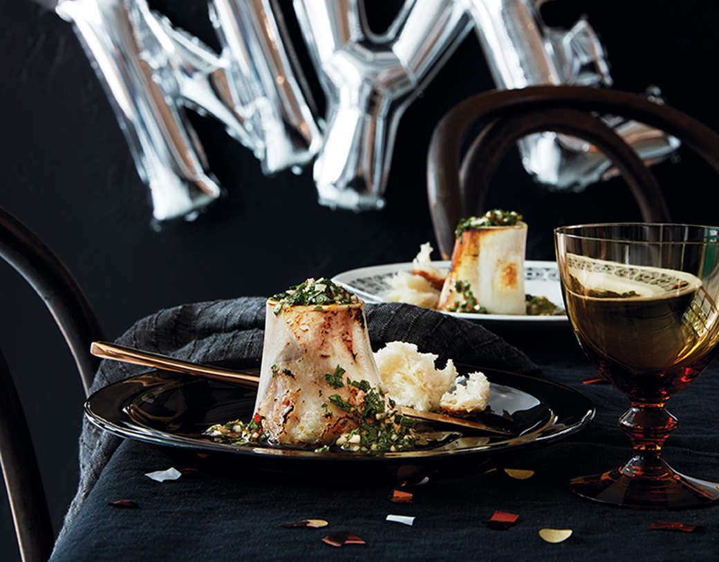 Roasted Marrow Bones with Blood-Orange Gremolata