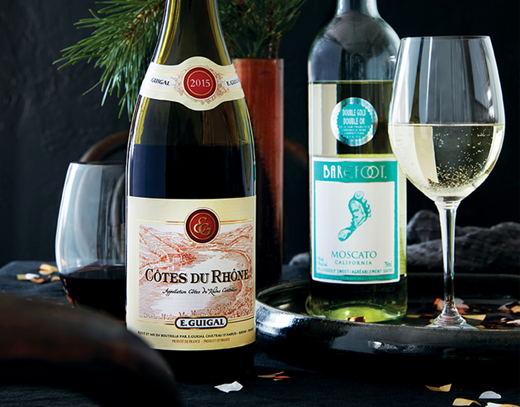 Guigal’s Côtes du Rhône's and Barefoot Moscato