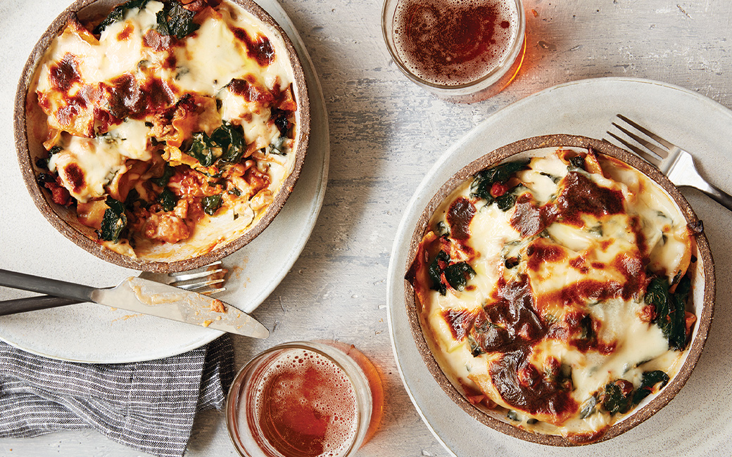 Whole-Wheat Pasta Bake with Porcini & Sausage