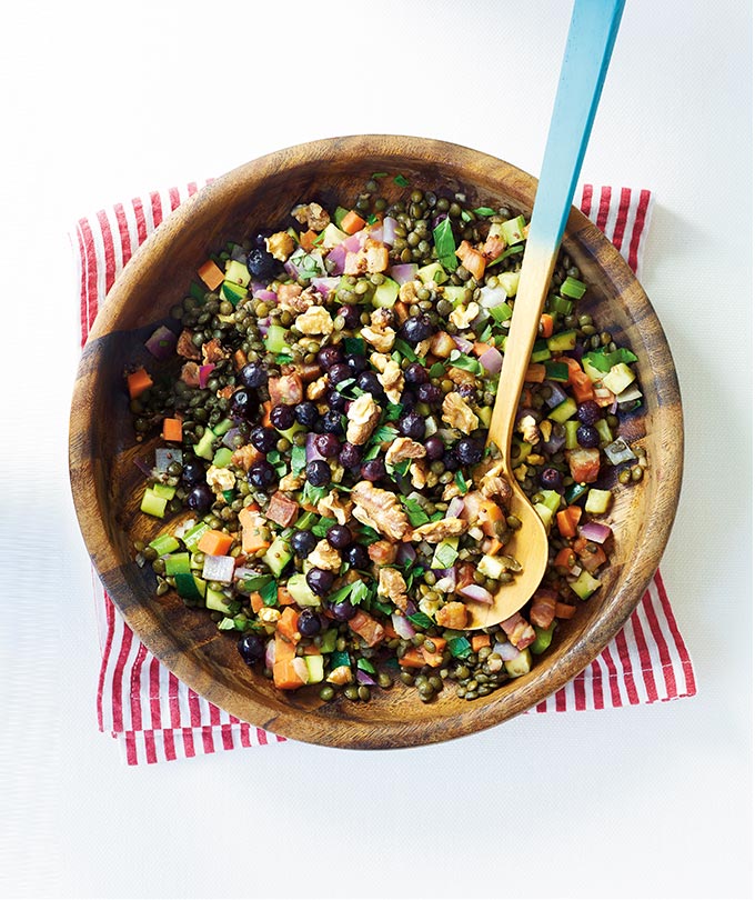 Salade de lentilles et de baies d’amélanchier