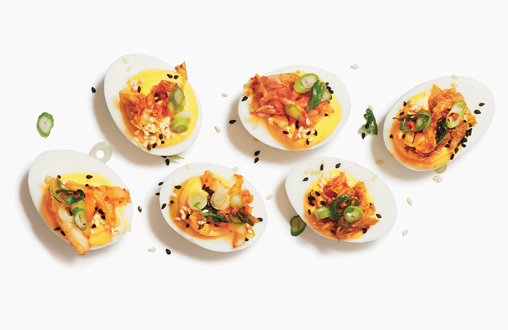 Kimchi Devilled Eggs