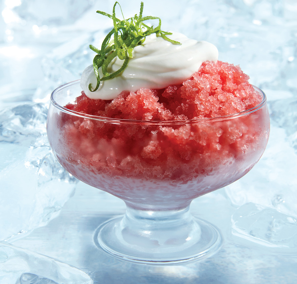 Granité au melon d’eau et au Campari