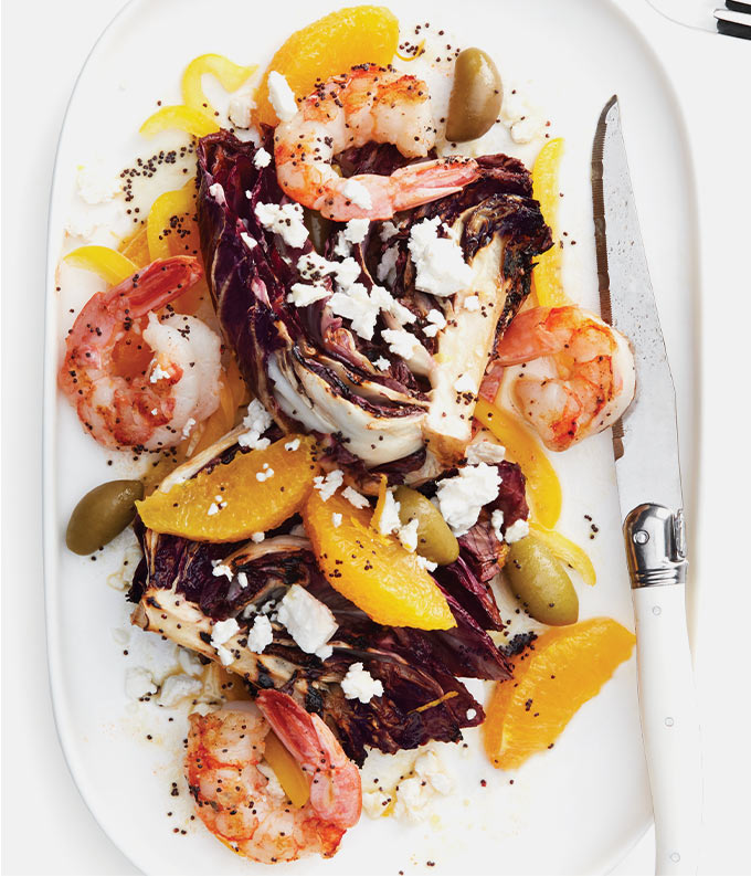 Grilled Radicchio Wedge Salad with Orange-Poppyseed Dressing