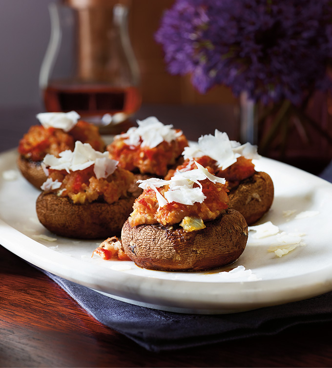 Sausage-stuffed Mushrooms with Ricotta Salata