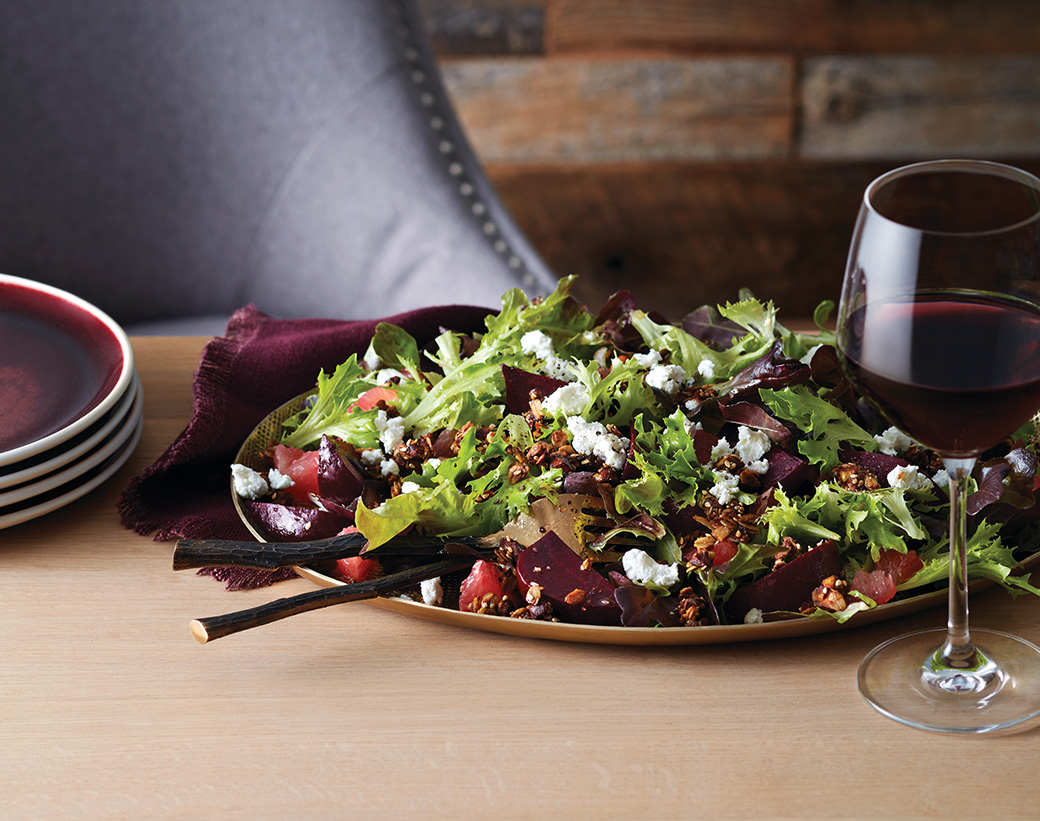 New Lettuce, Beet & Granola Salad  & Château des Charmes Gamay Noir VQA