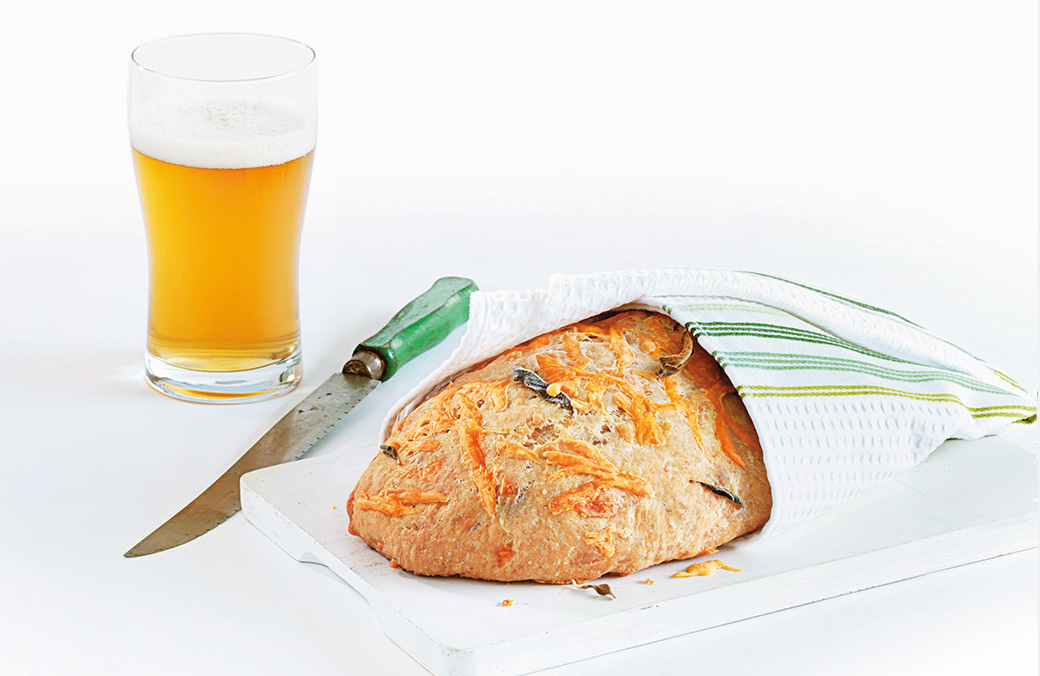 Roasted Garlic & Wheat Beer Bread