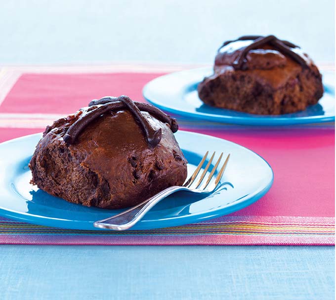 Chocolate Cranberry Hot Cross Buns