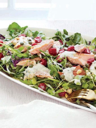 RECIPE - Smoked Trout Salad with Sour Cherries & Horseradish Crème Fraîche