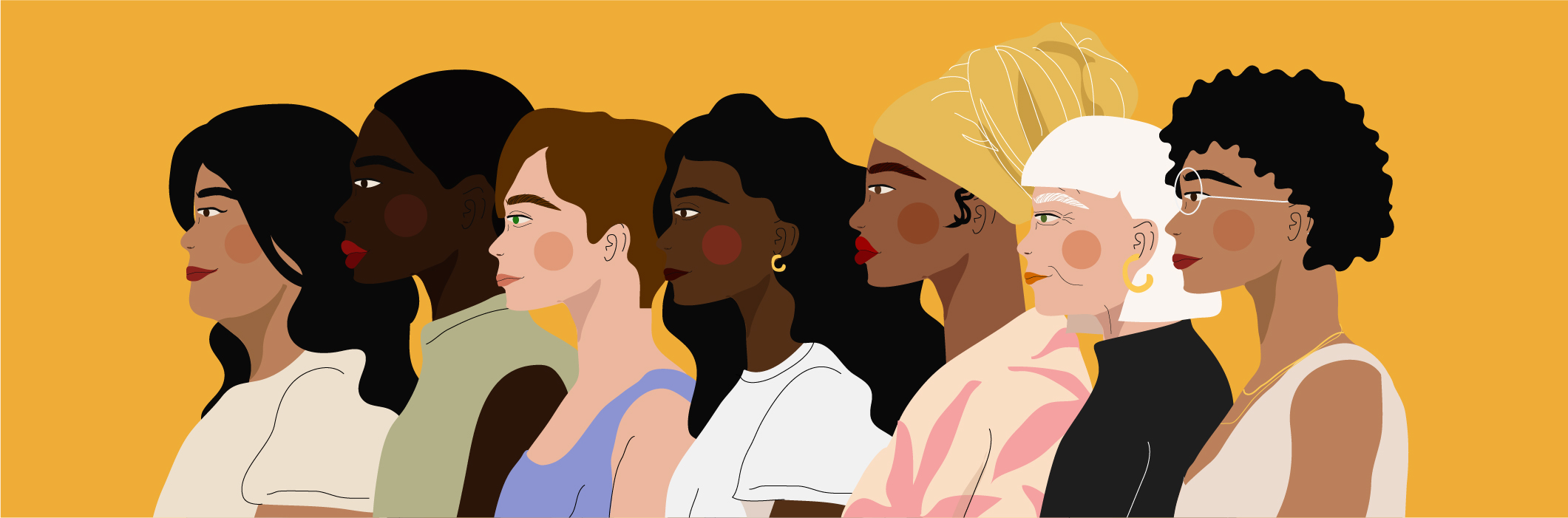 group of women in profile