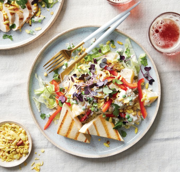 Cumin-Scented Creamy Potato Salad with Grilled Chicken or Tofu