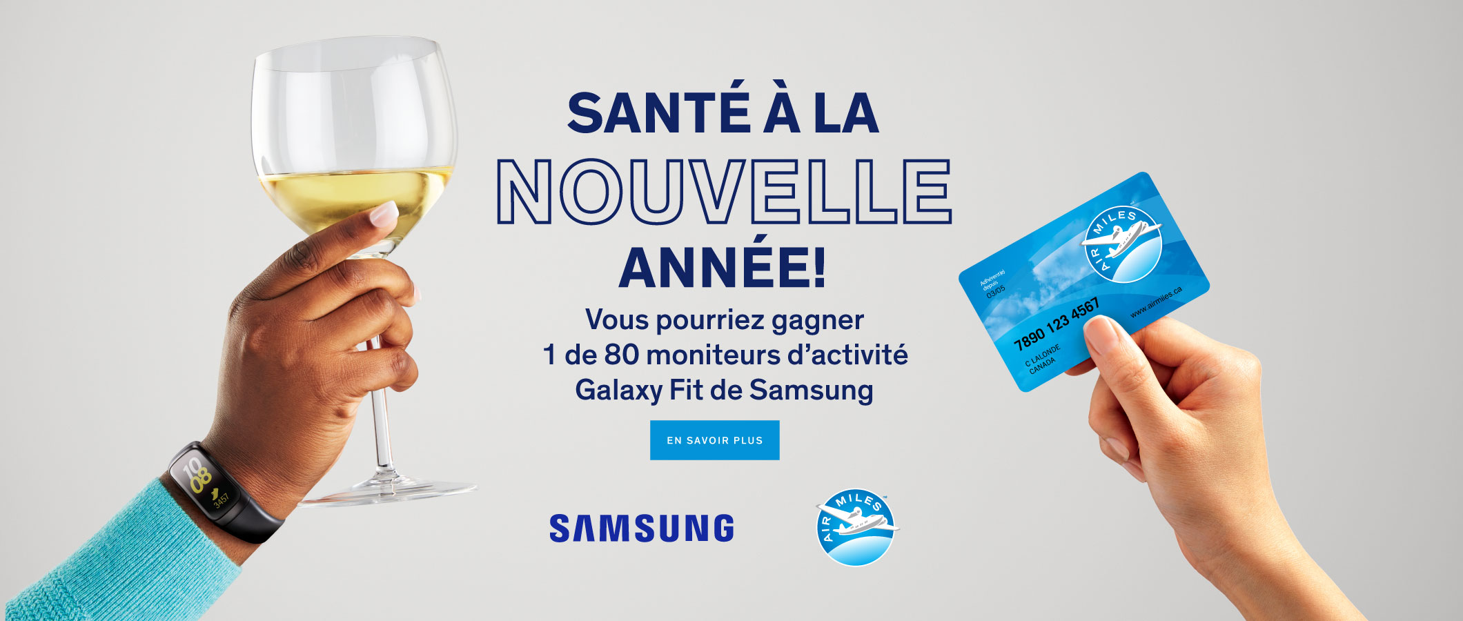 Santé à la nouvelle année ! Samsung. Air Miles.