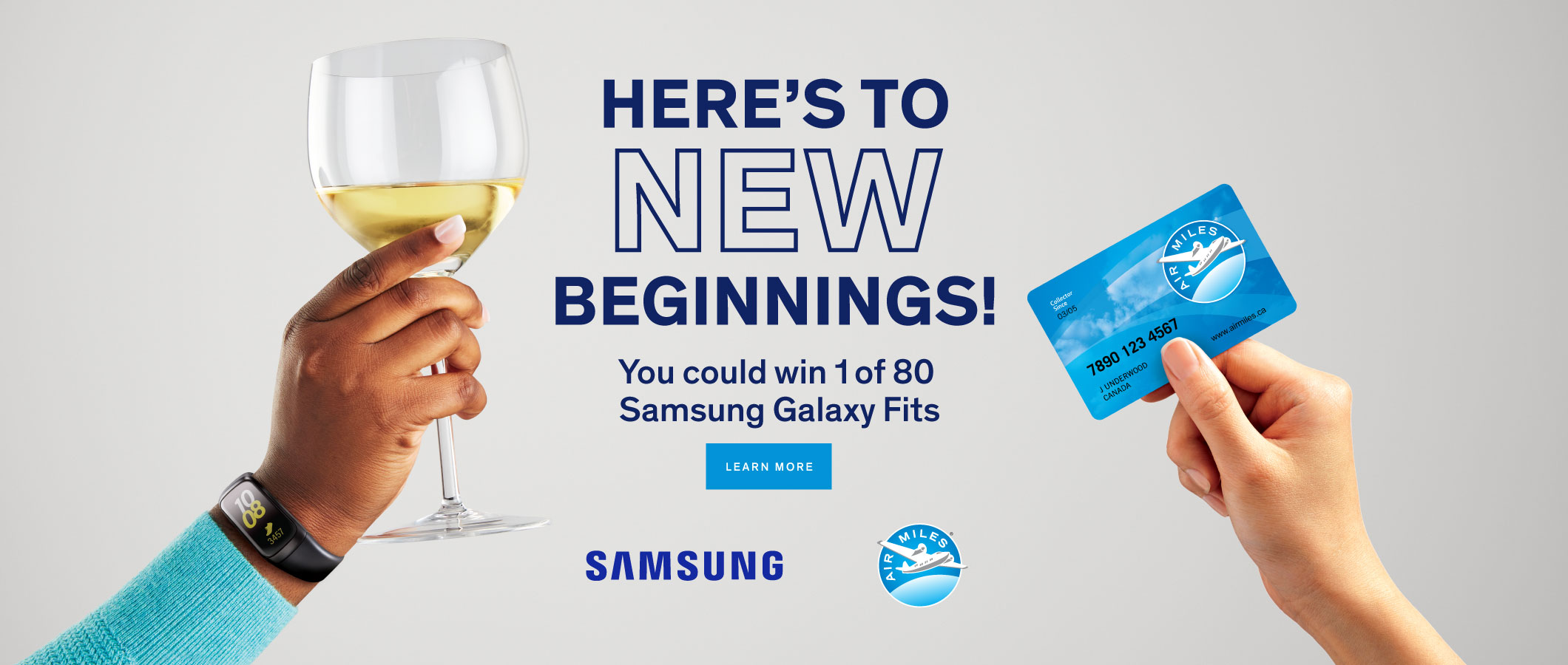 Here's to new Beginnings. Samsung. Air Miles.