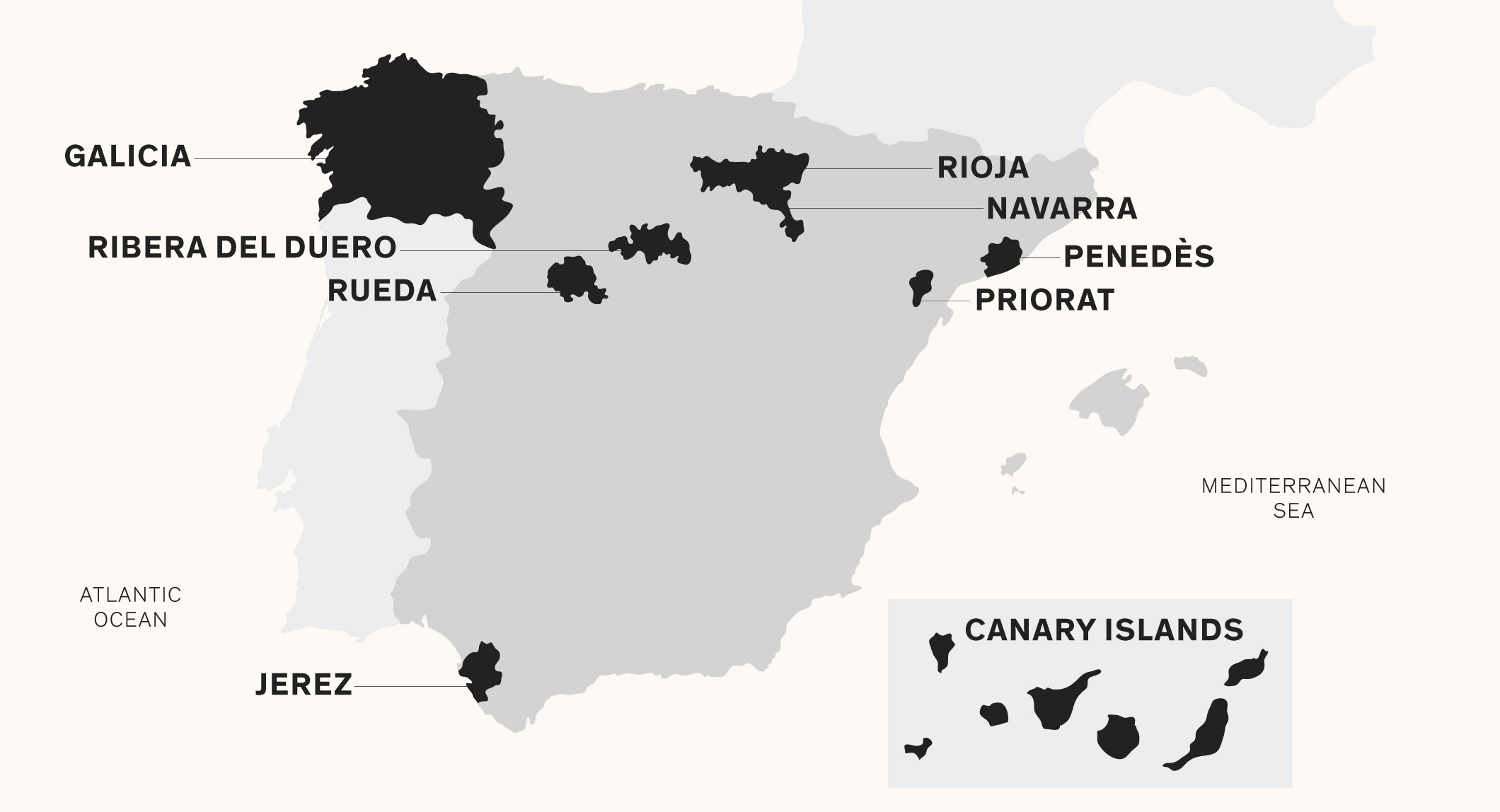 Spain wine region map