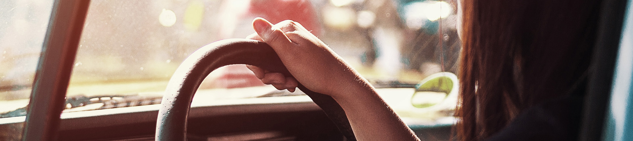 Women driving a car