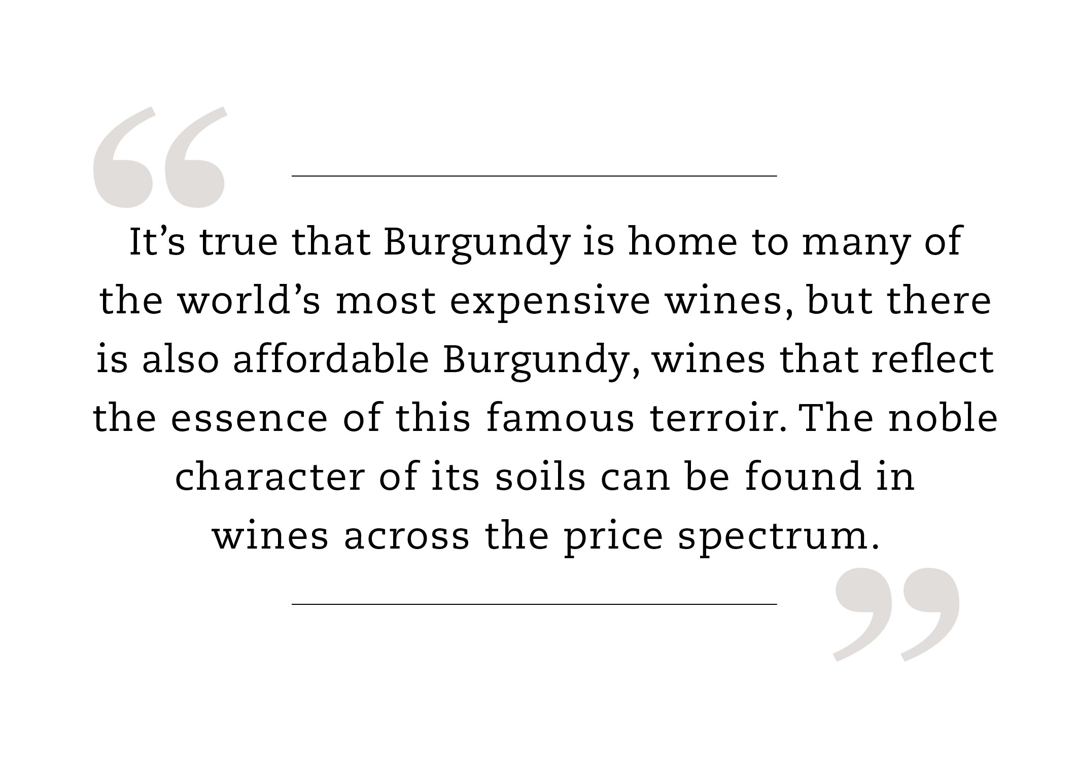 It’s true that Burgundy is home to many of the world’s most expensive wines, but there is also affordable Burgundy, wines that reflect the essence of this famous terroir. The noble character of its soils can be found in wines across the price spectrum.