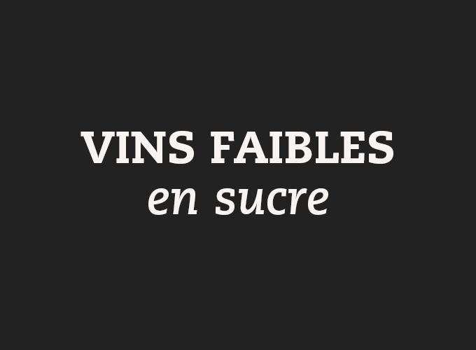 Vins faibles en sucre
